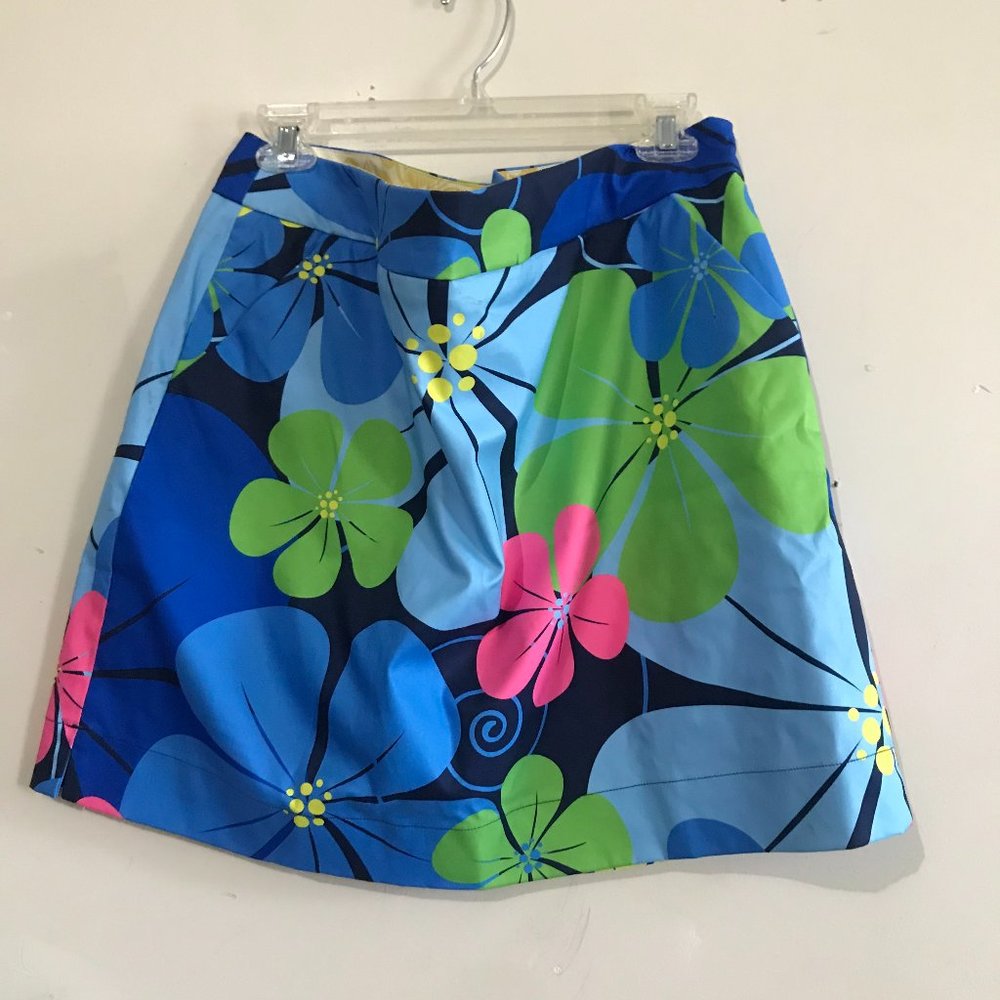 NWT Loudmouth Size 18 Floral Pink Green Blue Skirt